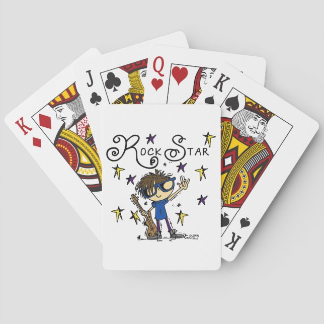 Brunette Rock Star Playing Cards (Back)