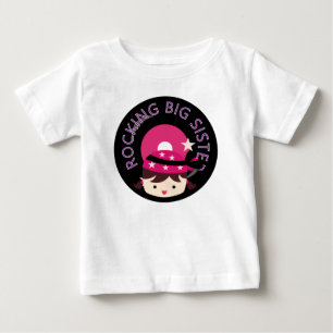 Brunette Rocking Big Sister Baby T-Shirt