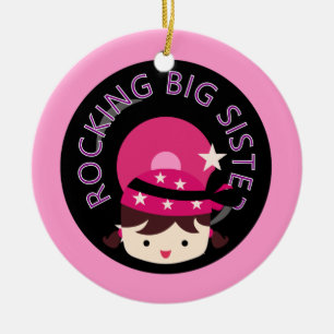 Brunette Rocking Big Sister Ceramic Tree Decoration