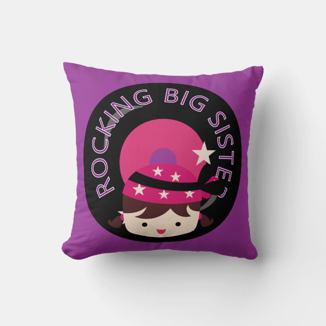 Brunette Rocking Big Sister Cushion (Front)