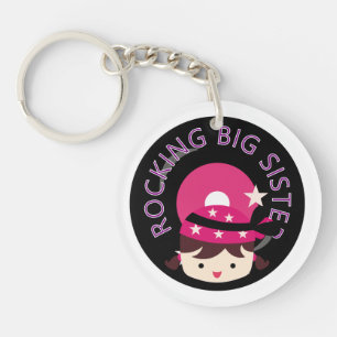 Brunette Rocking Big Sister Key Ring