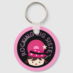 Brunette Rocking Big Sister Key Ring