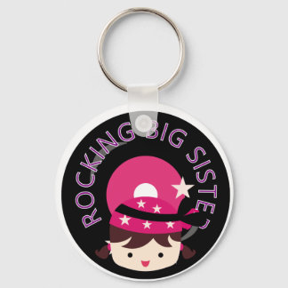 Brunette Rocking Big Sister Key Ring