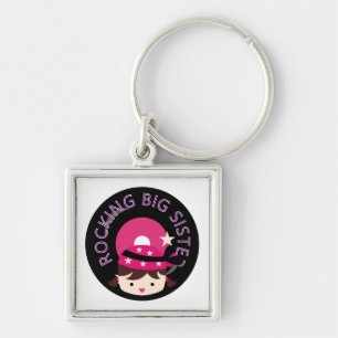 Brunette Rocking Big Sister Key Ring