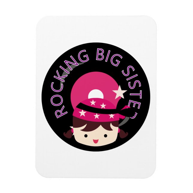 Brunette Rocking Big Sister Magnet (Vertical)