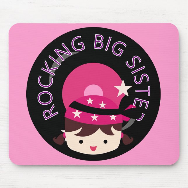 Brunette Rocking Big Sister Mouse Mat (Front)