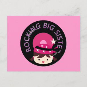 Brunette Rocking Big Sister Postcard