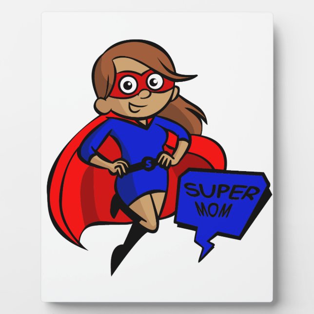 brunette super mum plaque (Front)