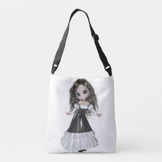 Brunette Woman All-Over-Print Cross Body Bag