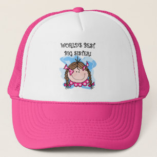 Brunette World's Best Big Sister Tshirts and Gifts Trucker Hat