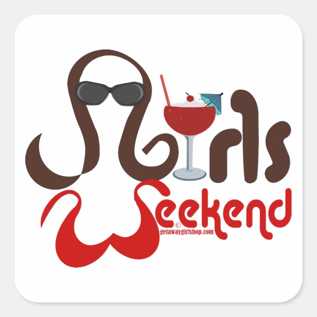 Brunettes in Bikinis - Girls Weekend Fun! Square Sticker (Front)