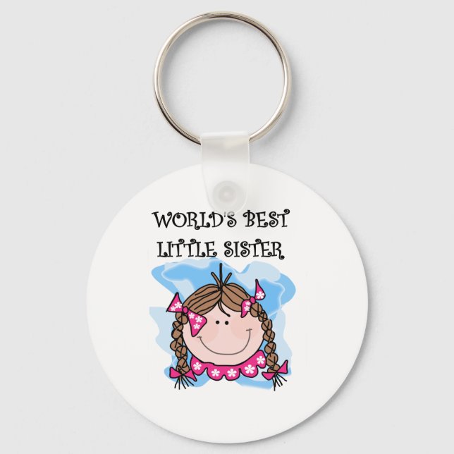 Brunettte Best Little Sister Key Ring (Front)