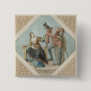 Brunhilde and Hagen, illustration for 'The Niebelu 15 Cm Square Badge