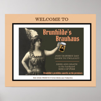 BRUNHILDE'S BRAUHAUS BAR POSTER