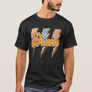 Bruno Chequered Bolt I Love Bruno Groovy 70's 80's T-Shirt