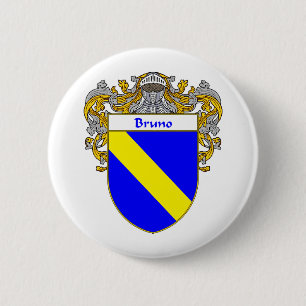 Bruno Coat of Arms (Mantled) 6 Cm Round Badge