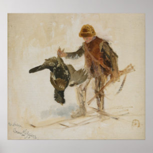 Bruno Liljefors Juvenile Grouse Hunter Study 1924 Poster