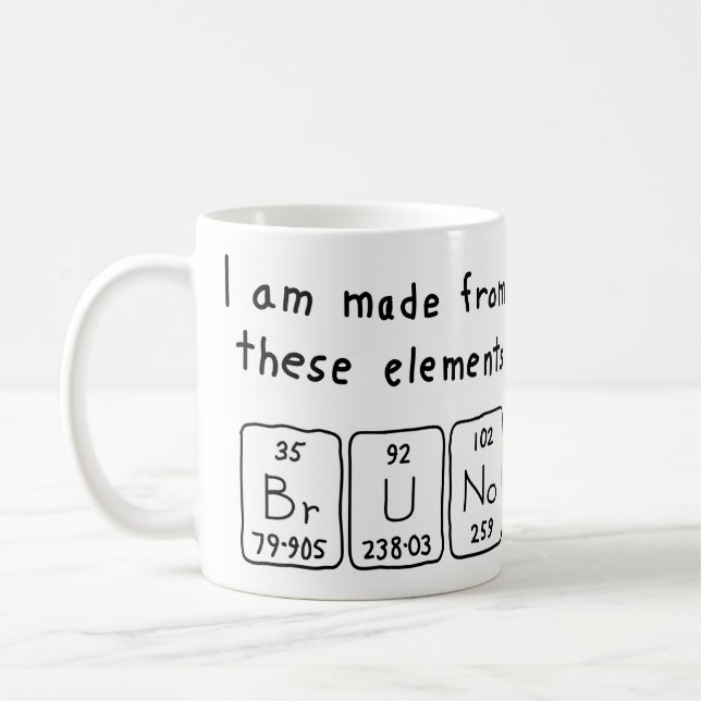Bruno periodic table name mug (Left)