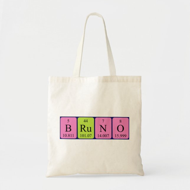 Bruno periodic table name tote bag (Front)