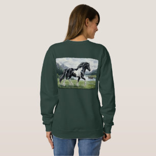 Brunskjottur Black pinto Icelandic watercolor Sweatshirt