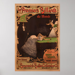 Brunswick Billards Vintage Poster