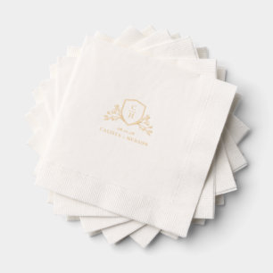 BRUNSWICK CREST Monogram Wedding Foil Napkins
