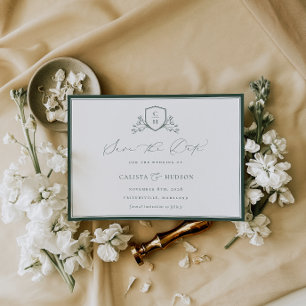 BRUNSWICK CREST Monogram Wedding Save The Date