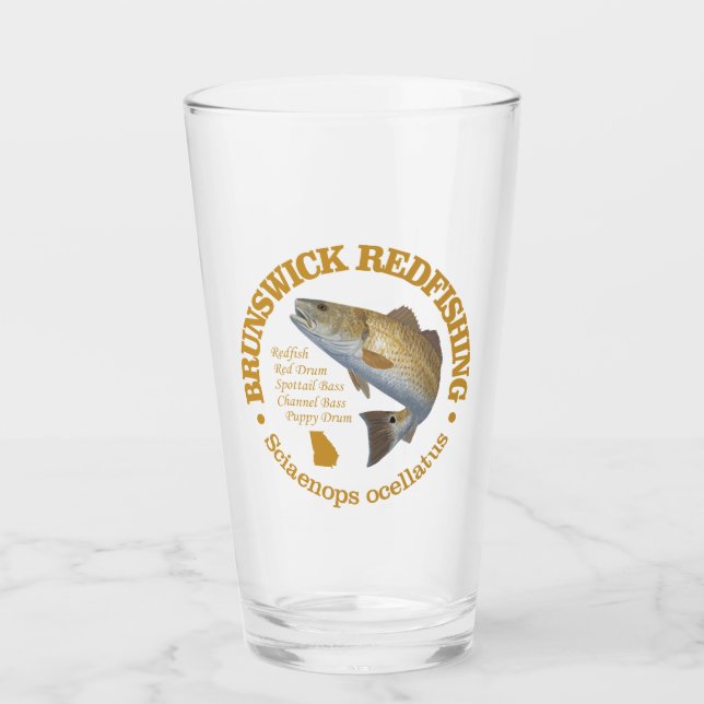 Brunswick GA (redfish) Glass (Front)