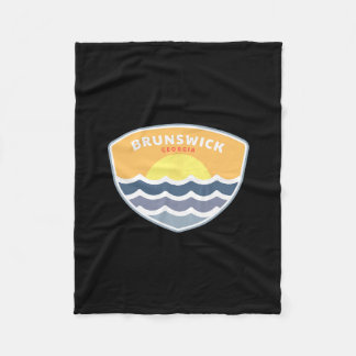 Brunswick Georgia Beach Ga Sunset Vacation Souveni Fleece Blanket