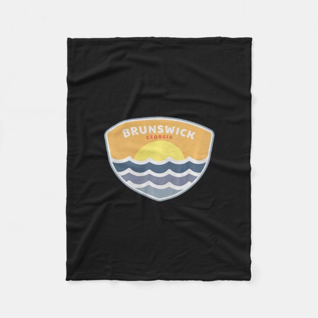 Brunswick Georgia Beach Ga Sunset Vacation Souveni Fleece Blanket (Front)