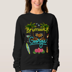 Brunswick Georgia Beach Summer Palm Surf Sun Set P Sweatshirt
