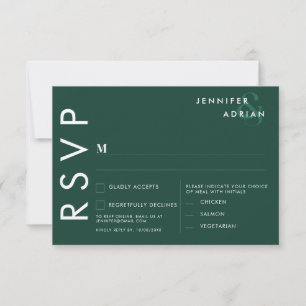 Brunswick Green Elegant Minimal Modern Wedding Invitation