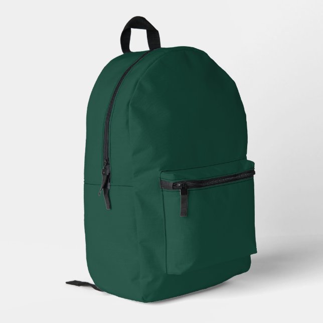 Brunswick Green Solid Colour Printed Backpack (Back Corner Left)
