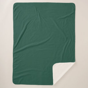 Brunswick Green Solid Colour Sherpa Blanket