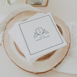 BRUNSWICK Monogram Crest Wedding Napkin