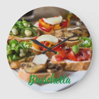 Bruschetta Antipasti with beans and arugula, Large Clock