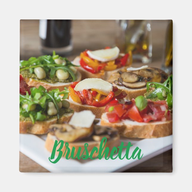 Bruschetta Antipasti with beans and arugula, Magnet (Front)
