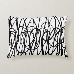 Brush abstract pattern. Grunge texture. Background Decorative Cushion