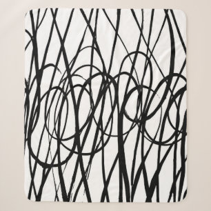 Brush abstract pattern. Grunge texture. Background Sherpa Blanket