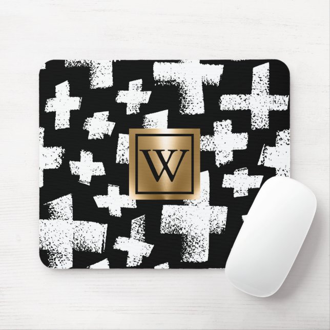 Brush Abstract Pattern Mouse Mat (With Mouse)
