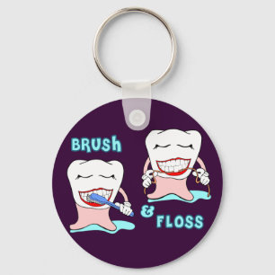 Brush and Floss Key Ring