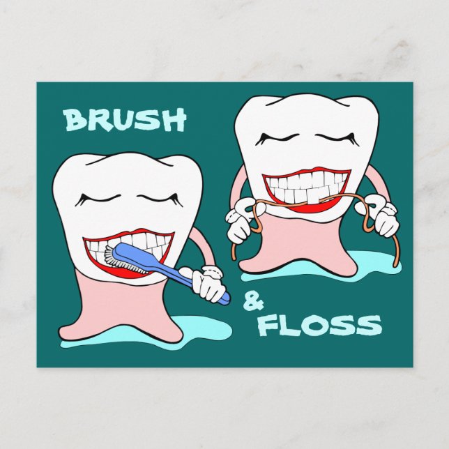 Brush and Floss Postcard (Front)