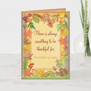 Brush Art of Fall Foliage for Thanksgiving Card