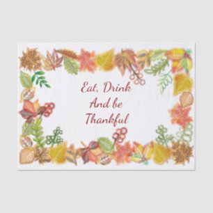 Brush Art of Fall Foliage For Thanksgiving Tissue Paper