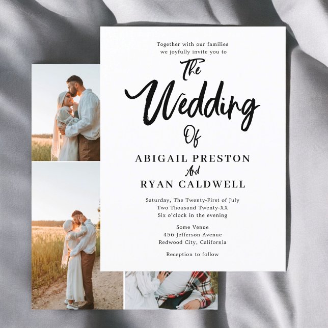 Brush Calligraphy Budget Wedding Postcard (Creator Uploaded)
