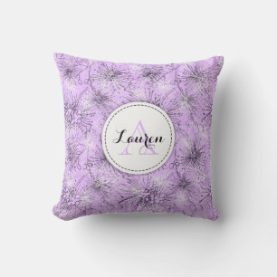 Brush cherry lilly-pilly floral lilac pillow