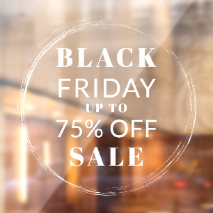 Brush Circle Frame Black Friday Store Sale Window  Cling