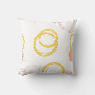 Brush Circle. Vintage Seamless Pattern. Colourful Cushion