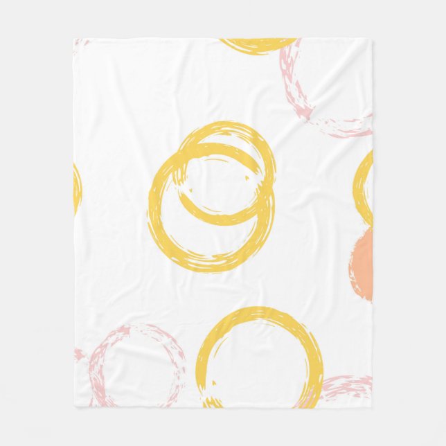 Brush Circle. Vintage Seamless Pattern. Colourful  Fleece Blanket (Front)