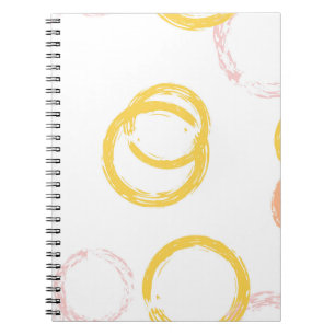 Brush Circle. Vintage Seamless Pattern. Colourful Notebook